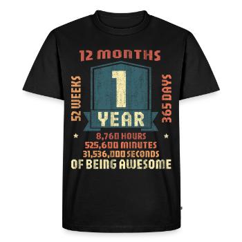 Tenue d’anniversaire pour 1 an ! 1er anniversaire - T-shirt Premium bio Homme - noir - Devant - Nico (187cm)