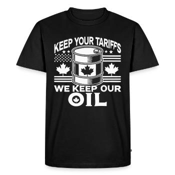 Gardez vos tarifs, nous garderons notre pétrole - T-shirt Premium bio Homme - noir - Devant - Nico (187cm)