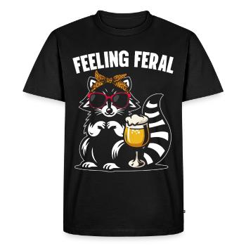 Drôle Opossum Wild Girl Fête Vacances Été - T-shirt Premium bio Homme - noir - Devant - Nico (187cm)