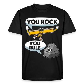 You rock, you rule! Empowering Music - Men's Premium Organic T-Shirt - black - Front - Nico (187cm)