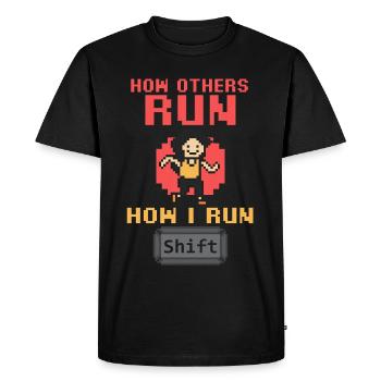 IT Geek, PC Accessories Storage Devices Evolution - Men's Premium Organic T-Shirt - black - Front - Nico (187cm)