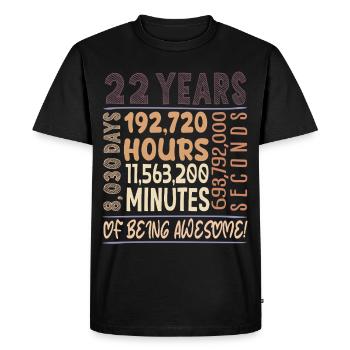 22 years old! Birthday Gift 22nd Birthday - Men's Premium Organic T-Shirt - black - Front - Nico (187cm)