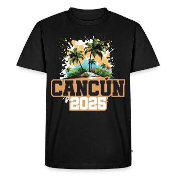 Cancun 2025 Palmiers - T-shirt Premium bio Homme - noir - Devant - Nico (187cm)
