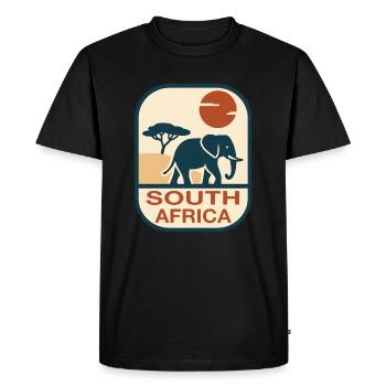 Afrique du Sud Éléphant Afrique - T-shirt Premium bio Homme - noir - Devant - Nico (187cm)