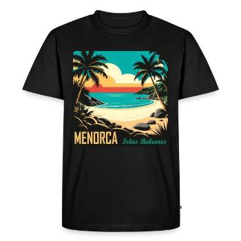 Minorque Îles Baléares - T-shirt Premium bio Homme - noir - Devant - Nico (187cm)