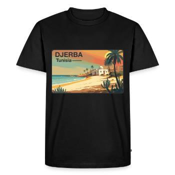 Djerba, Tunisie - T-shirt Premium bio Homme - noir - Devant - Nico (187cm)