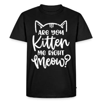 BIST MEIN KITTEN MIAU KATZE LUSTIG SPRUCH MOTIF - T-shirt Premium bio Homme - noir - Devant - Nico (187cm)