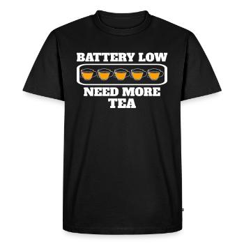 Funny Breakfast Tea Saying - Men's Premium Organic T-Shirt - black - Front - Nico (187cm)