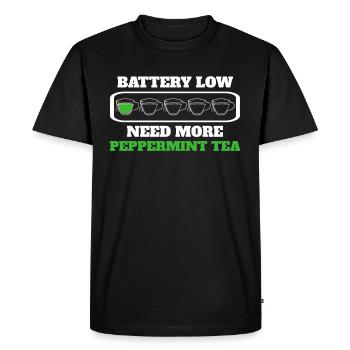 Drôle de tisane à la menthe - T-shirt Premium bio Homme - noir - Devant - Nico (187cm)