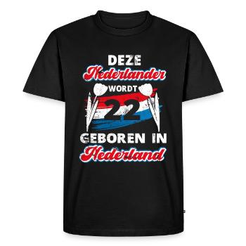 22 Birthday Dutch Holland 22 years Say - Men's Premium Organic T-Shirt - black - Front - Nico (187cm)