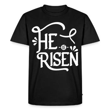 He is Risen / He is risen / Jesus Christ - Men's Premium Organic T-Shirt - black - Front - Nico (187cm)