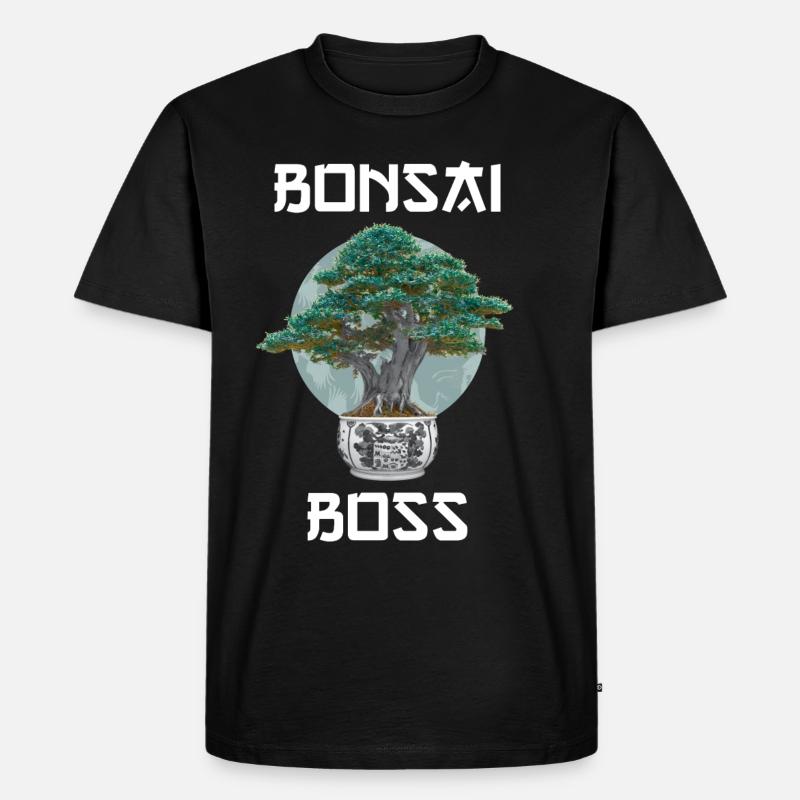 Bonsai Baum Meditation Geschenk - Männer Premium Bio T-Shirt - Schwarz