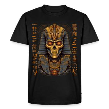 Pharaoh Egypt Skull Death Mask Gift - Men's Premium Organic T-Shirt - black - Front - Nico (187cm)