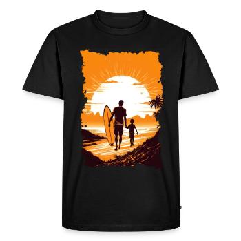 Père et fils surfeur cadeau surfeur - T-shirt Premium bio Homme - noir - Devant - Nico (187cm)