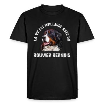 Bouvier bernois - T-shirt Premium bio Homme - noir - Devant - Nico (187cm)