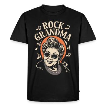 Rock Grandma Grandma Grandma Granny Music Lover - Men's Premium Organic T-Shirt - black - Front - Nico (187cm)