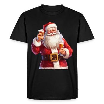 Santa Claus Beer Alcohol Cheers Mulled Wine Schnapps - Men's Premium Organic T-Shirt - black - Front - Nico (187cm)