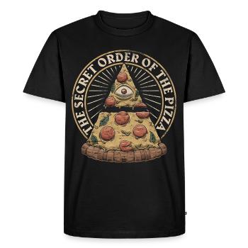 23F 0282 bk - Men's Premium Organic T-Shirt - black - Front - Nico (187cm)