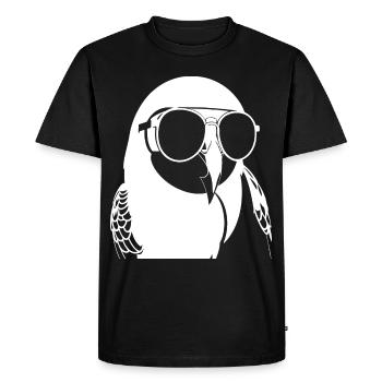 Funny Bird Wearing Sunglasses Cool Bourke's Parak - Men's Premium Organic T-Shirt - black - Front - Nico (187cm)