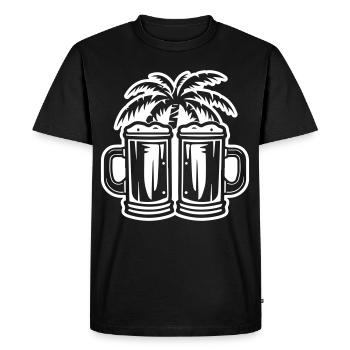 Vacances à Beer Palm Island - T-shirt Premium bio Homme - noir - Devant - Nico (187cm)