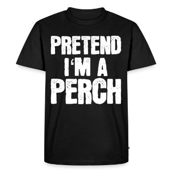 Faire semblant d’être un perchoir - Costume de poisson drôle - T-shirt Premium bio Homme - noir - Devant - Nico (187cm)