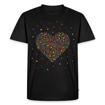 Coeur de confettis - T-shirt Premium bio Homme - noir - Devant - Nico (187cm)