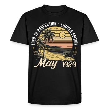 Légendaire depuis mai 1989, mai 1989 - T-shirt Premium bio Homme - noir - Devant - Nico (187cm)