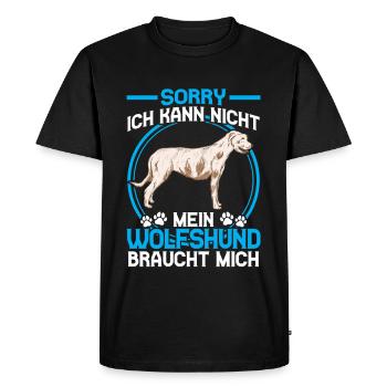 Irish Wolfhound a besoin de moi - T-shirt Premium bio Homme - noir - Devant - Nico (187cm)