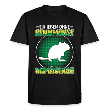 Life without gerbil Rodent Gerbil - Men's Premium Organic T-Shirt - black - Front - Nico (187cm)