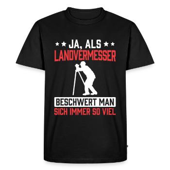 Un arpenteur-géomètre se plaint - T-shirt Premium bio Homme - noir - Devant - Nico (187cm)