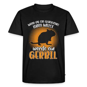 Become a Gerbil Rodent Gerbil - Men's Premium Organic T-Shirt - black - Front - Nico (187cm)