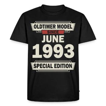 29ème anniversaire Juin né 1993 Idée cadeau - T-shirt Premium bio Homme - noir - Devant - Nico (187cm)