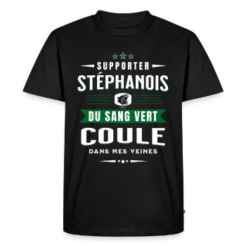 Supporter Stéphanois - Saint-Étienne Football - T-shirt Premium bio Homme - noir - Devant - Nico (187cm)