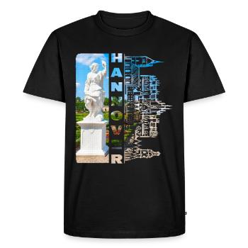 Hanovre, Allemagne, ville, horizon, maison, amour - T-shirt Premium bio Homme - noir - Devant - Nico (187cm)
