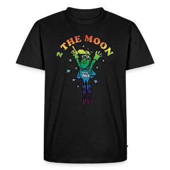 To the moon - Men's Premium Organic T-Shirt - black - Front - Nico (187cm)