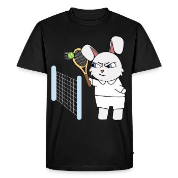 Tennis enfants lapin I drôles d’animaux | Sports | Kani - T-shirt Premium bio Homme - noir - Devant - Nico (187cm)