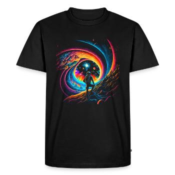 Space Portal - pour les jupes sombres - T-shirt Premium bio Homme - noir - Devant - Nico (187cm)