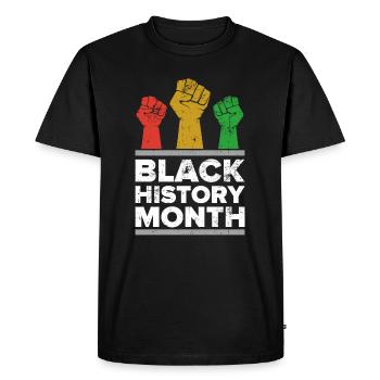 Mois de l’histoire des Noirs - T-shirt Premium bio Homme - noir - Devant - Nico (187cm)