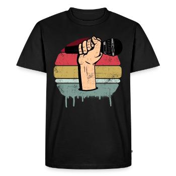 Microphone Retro - Men's Premium Organic T-Shirt - black - Front - Nico (187cm)