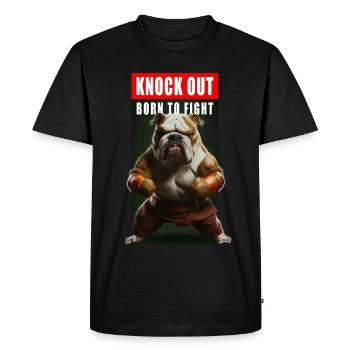 Cool Funny Boxing Dog Bulldog Gift - Men's Premium Organic T-Shirt - black - Front - Nico (187cm)
