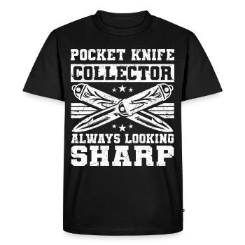 Collecteur de couteaux | Couteaux Amoureux Messer Cadeaux - T-shirt Premium bio Homme - noir - Devant - Nico (187cm)