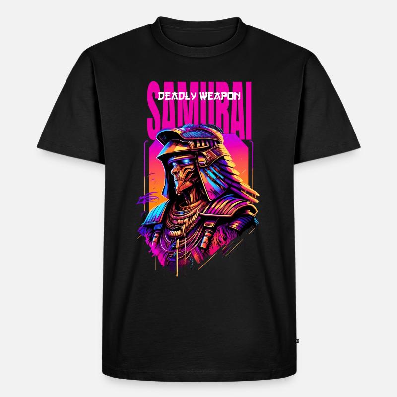 Samurai Cyber Warrior Geschenk - Männer Premium Bio T-Shirt - Schwarz