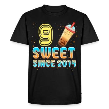 9th Birthday Bubble Tee - Men's Premium Organic T-Shirt - black - Front - Nico (187cm)
