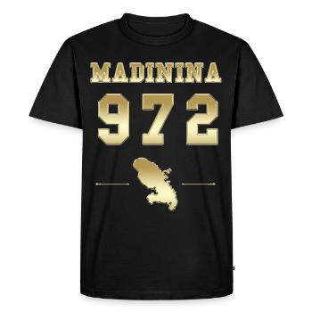 Carte Martinique Madinina 972 Caraïbes Antillais - T-shirt Premium bio Homme - noir - Devant - Nico (187cm)
