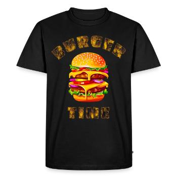 L’heure du burger - T-shirt Premium bio Homme - noir - Devant - Nico (187cm)