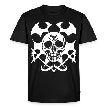 Horror Skull Skull Art Skull Gothic Heavy Metal - Men's Premium Organic T-Shirt - black - Front - Nico (187cm)