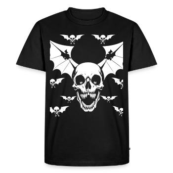 Horreur Crâne Crâne Art Crâne Gothique Heavy Metal - T-shirt Premium bio Homme - noir - Devant - Nico (187cm)
