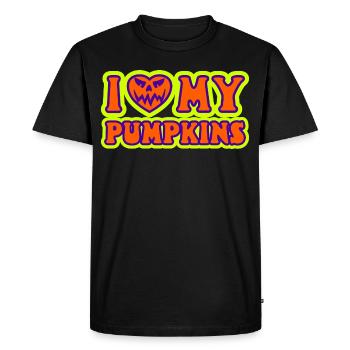 I Love My Pumpkins Women - Men's Premium Organic T-Shirt - black - Front - Nico (187cm)