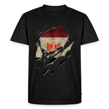 Ripped Egypt Flag Gift Cracks - Men's Premium Organic T-Shirt - black - Front - Nico (187cm)