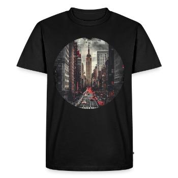 New York City NYC USA America City Skyline Retro - Men's Premium Organic T-Shirt - black - Front - Nico (187cm)